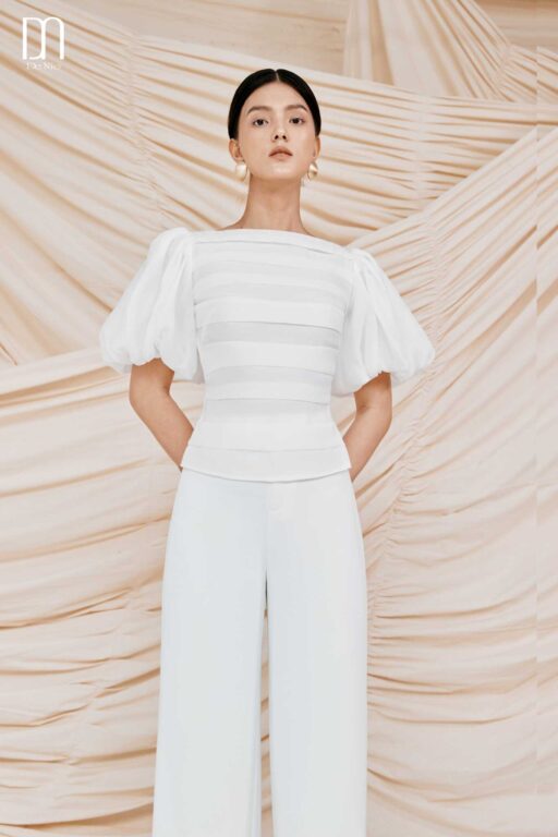 Crystal Puff Pleated Sleeves