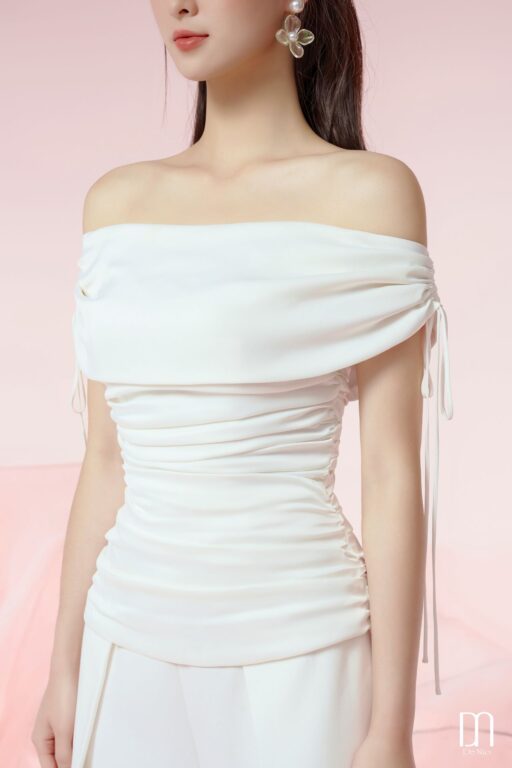 Lonicera Off Shoulder Shirt with Drawstring