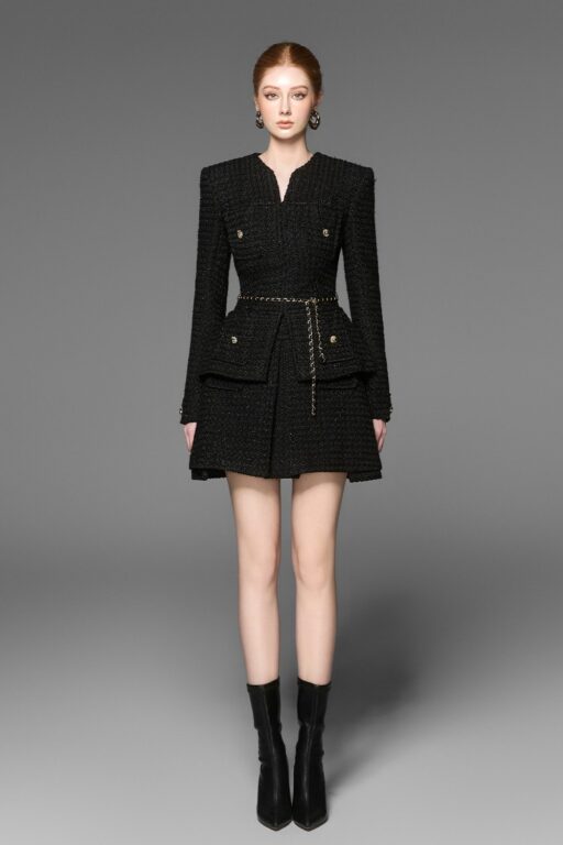 Gina side pleated skirt