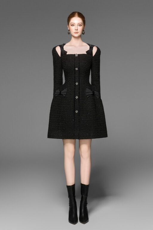 Coco tweed dress with bows